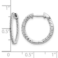 14k White Gold Polished Diamond In/Out Hinged Hoop Earrings-EM5430-050-WA