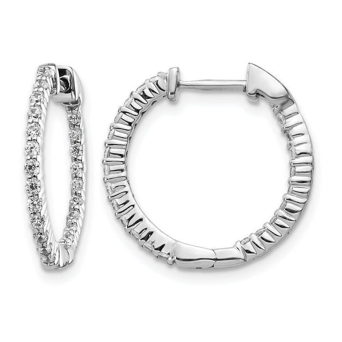 14k White Gold Polished Diamond In/Out Hinged Hoop Earrings-EM5430-050-WA