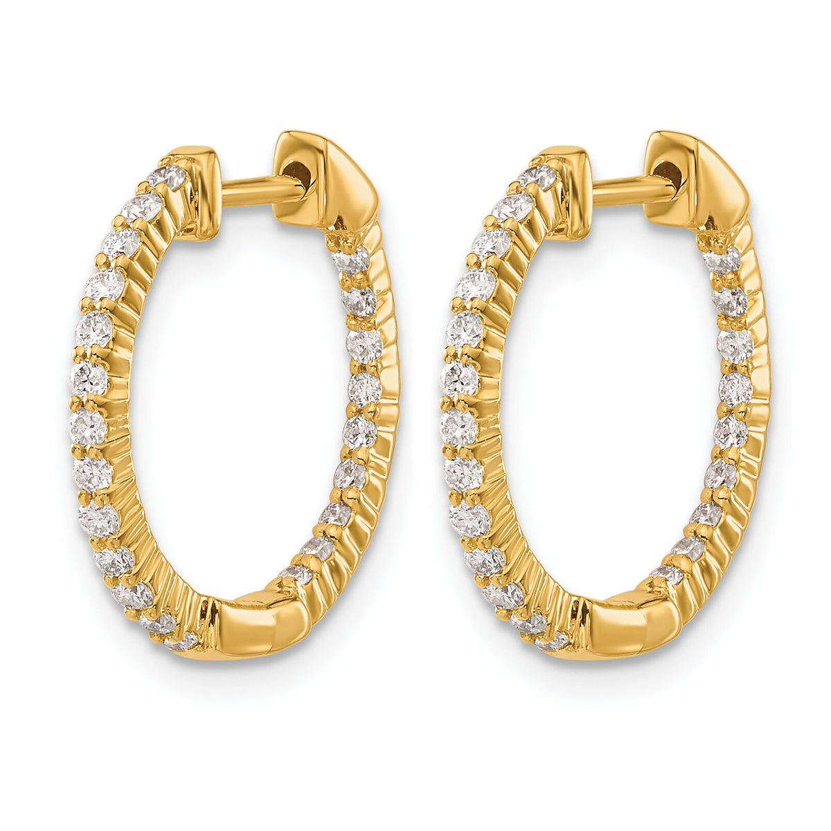 14k Gold Polished Diamond In/Out Hinged Hoop Earrings-EM5430-050-YA