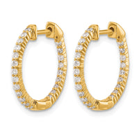 14k Gold Polished Diamond In/Out Hinged Hoop Earrings-EM5430-050-YA