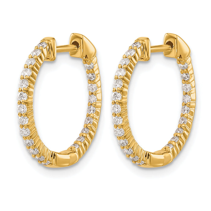 14k Gold Polished Diamond In/Out Hinged Hoop Earrings-EM5430-050-YA