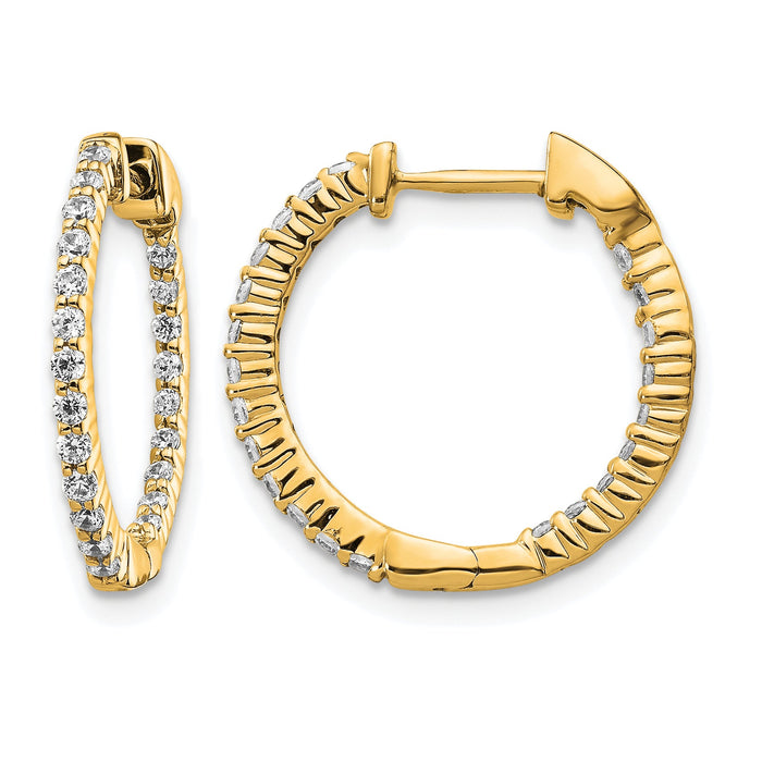 14k Gold Polished Diamond In/Out Hinged Hoop Earrings-EM5430-050-YA