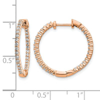 14k Rose Gold Polished Diamond In/Out Hinged Hoop Earrings-EM5431-062-RA