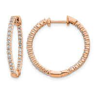 14k Rose Gold Polished Diamond In/Out Hinged Hoop Earrings-EM5431-062-RA