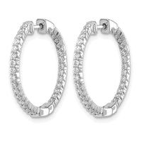 14k White Gold Polished Diamond In/Out Hinged Hoop Earrings-EM5431-062-WA