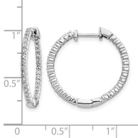 14k White Gold Polished Diamond In/Out Hinged Hoop Earrings-EM5431-062-WA