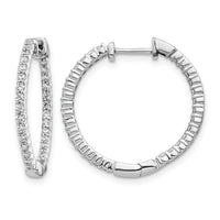 14k White Gold Polished Diamond In/Out Hinged Hoop Earrings-EM5431-062-WA