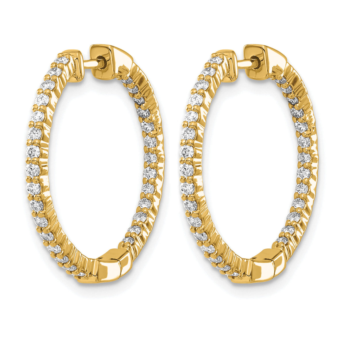 14k Gold Polished Diamond In/Out Hinged Hoop Earrings-EM5431-062-YA