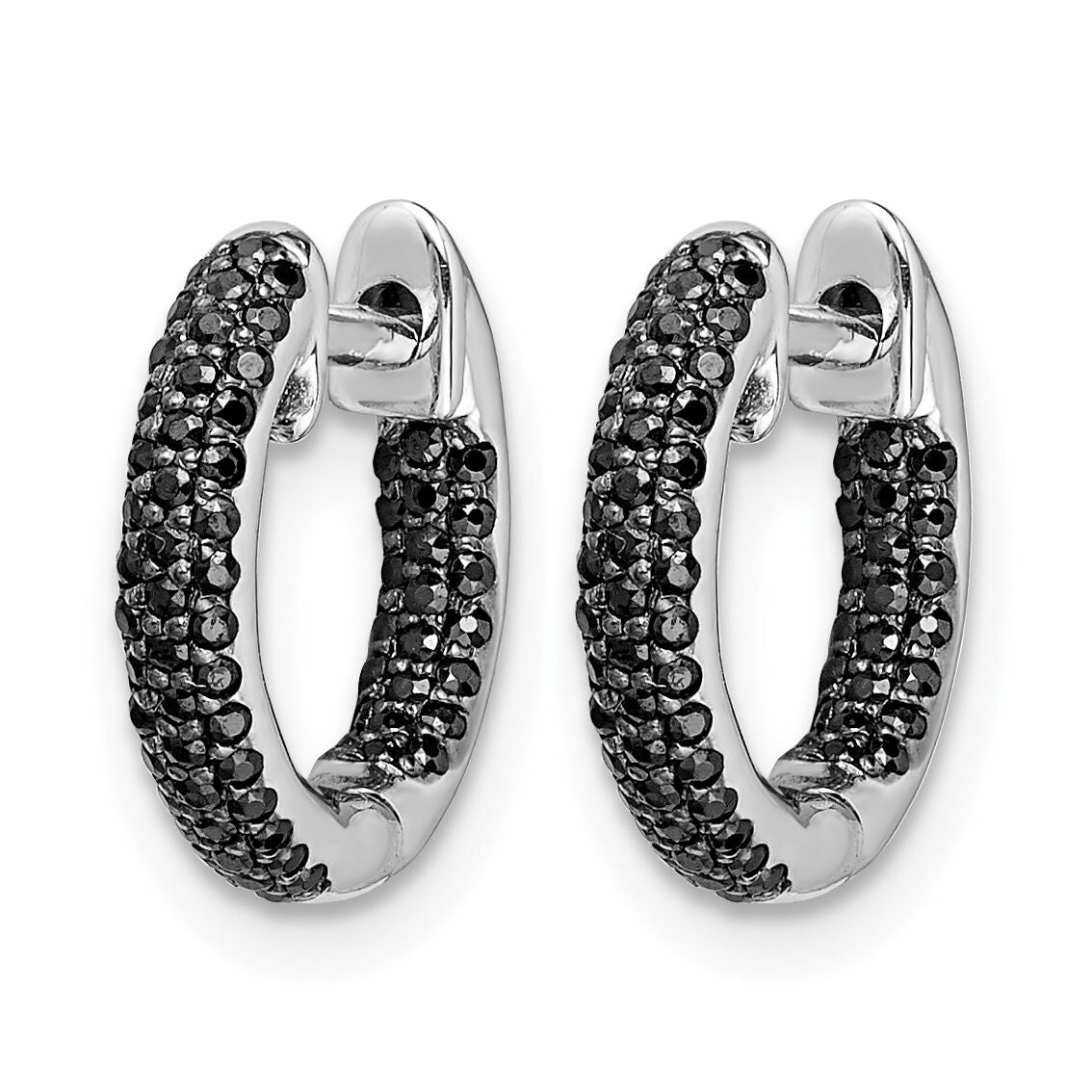 14k White Gold Diamond Hinged Hoop Earrings-EM5432-040-WA