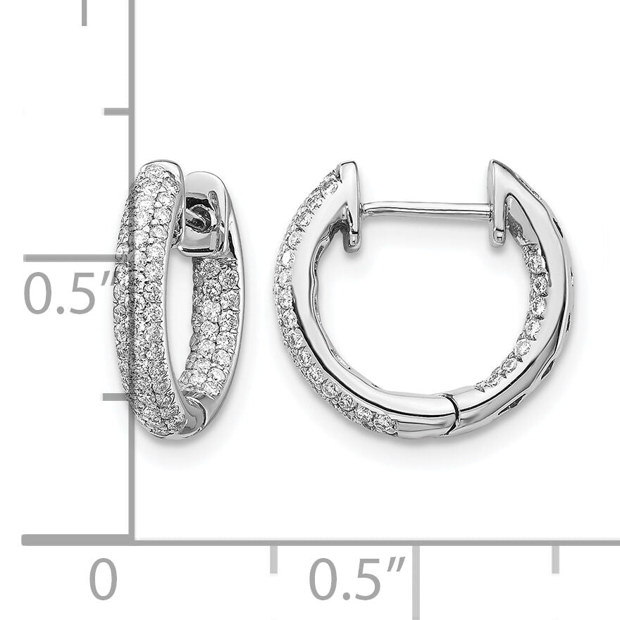 14k White Gold Diamond Hinged Hoop Earrings-EM5432-040-WA