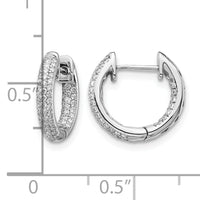 14k White Gold Diamond Hinged Hoop Earrings-EM5432-040-WA