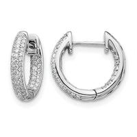 14k White Gold Diamond Hinged Hoop Earrings-EM5432-040-WA