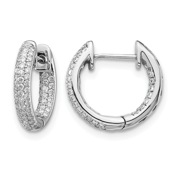 14k White Gold Diamond Hinged Hoop Earrings-EM5432-040-WA