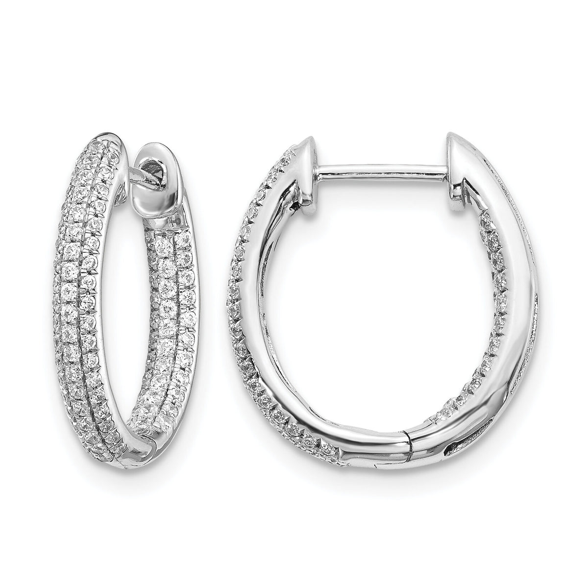 14k White Gold Diamond In/Out Hinged Hoop Earrings-EM5438-062-WA