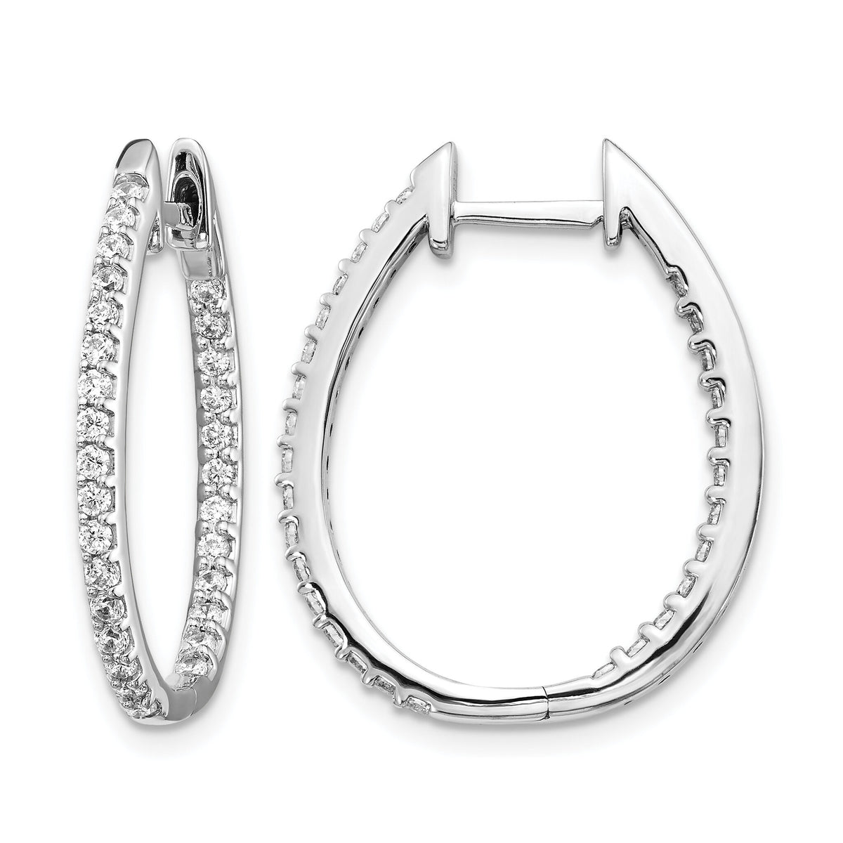 14k White Gold In/Out Diamond Hinged Hoop Earrings-EM5439-075-WA