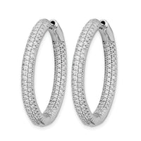 14k White Gold 1 1/2Ctw Hinged Hoop Diamond Earrings-EM5440-150-WA
