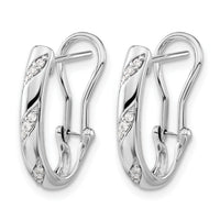 14k White Gold Diamond Omega Back Earrings-EM5441-013-WA