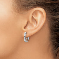 14k White Gold Diamond Omega Back Earrings-EM5441-013-WA