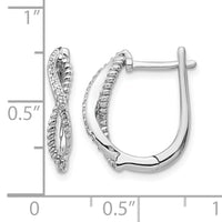 14k White Gold Diamond and Twisted Rope Hinged Post Earrings-EM5442-007-WA