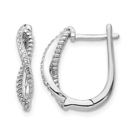 14k White Gold Diamond and Twisted Rope Hinged Post Earrings-EM5442-007-WA