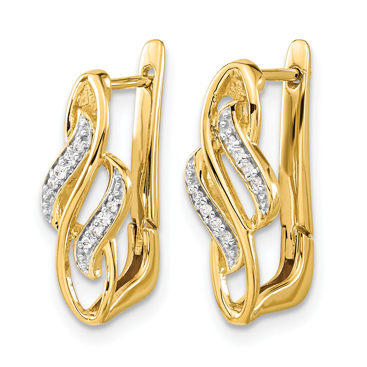 14k Diamond Hinged Hoop Earrings-EM5444-005-YA