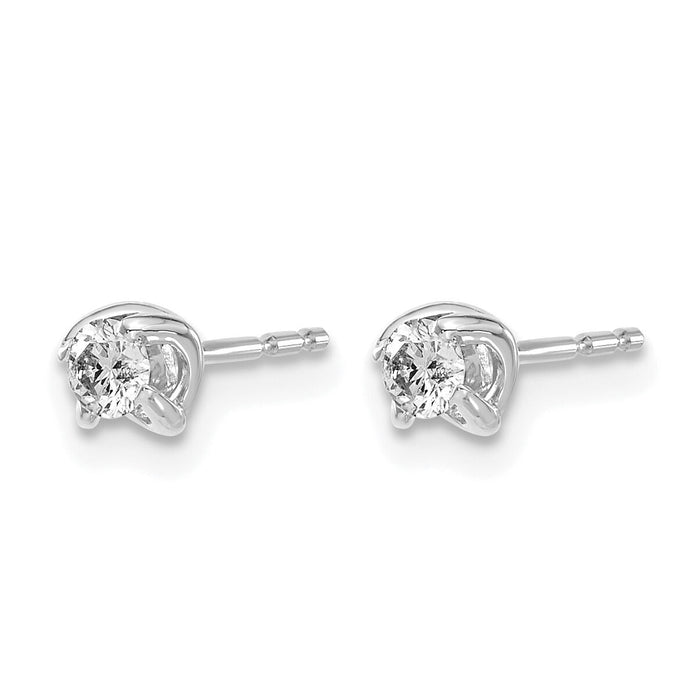 14k White Gold Diamond Post Earrings-EM5446-020-WA