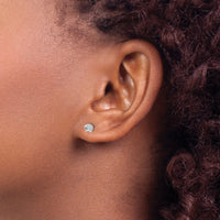 14k White Gold Diamond Post Earrings-EM5446-020-WA