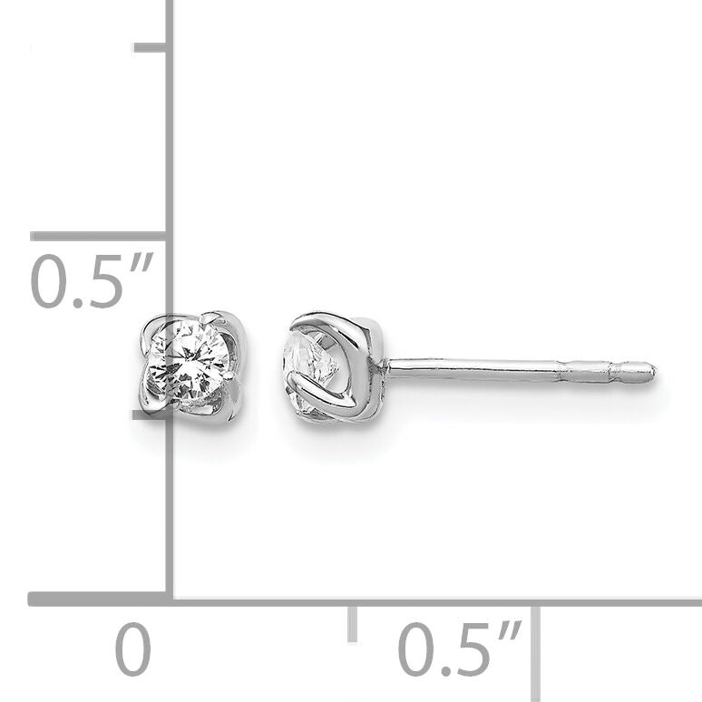 14k White Gold Diamond Post Earrings-EM5446-020-WA