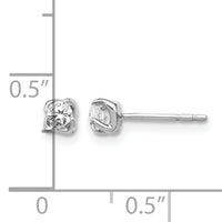 14k White Gold Diamond Post Earrings-EM5446-020-WA