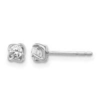 14k White Gold Diamond Post Earrings-EM5446-020-WA