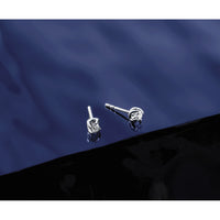 14k White Gold Diamond Post Earrings-EM5446-020-WA