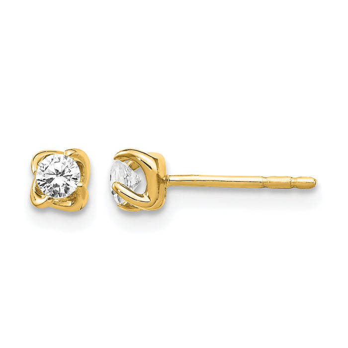 14k Diamond Post Earrings-EM5446-020-YA