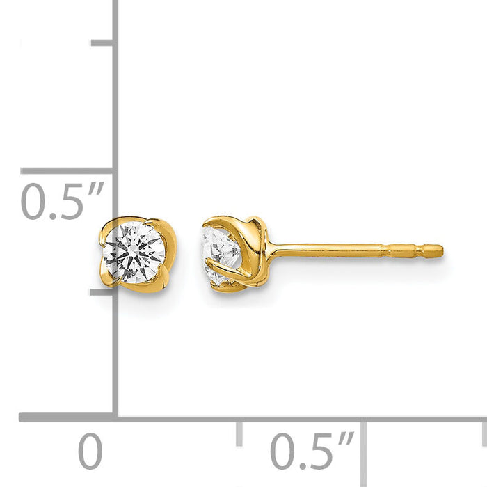 14k Diamond Post Earrings-EM5447-033-YA