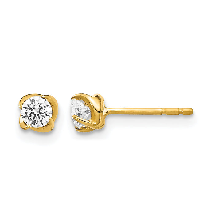 14k Diamond Post Earrings-EM5447-033-YA