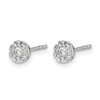 14k White Gold Diamond Cluster Earrings-EM5449-020-WA