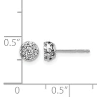 14k White Gold Diamond Cluster Earrings-EM5449-020-WA