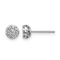 14k White Gold Diamond Cluster Earrings-EM5449-020-WA