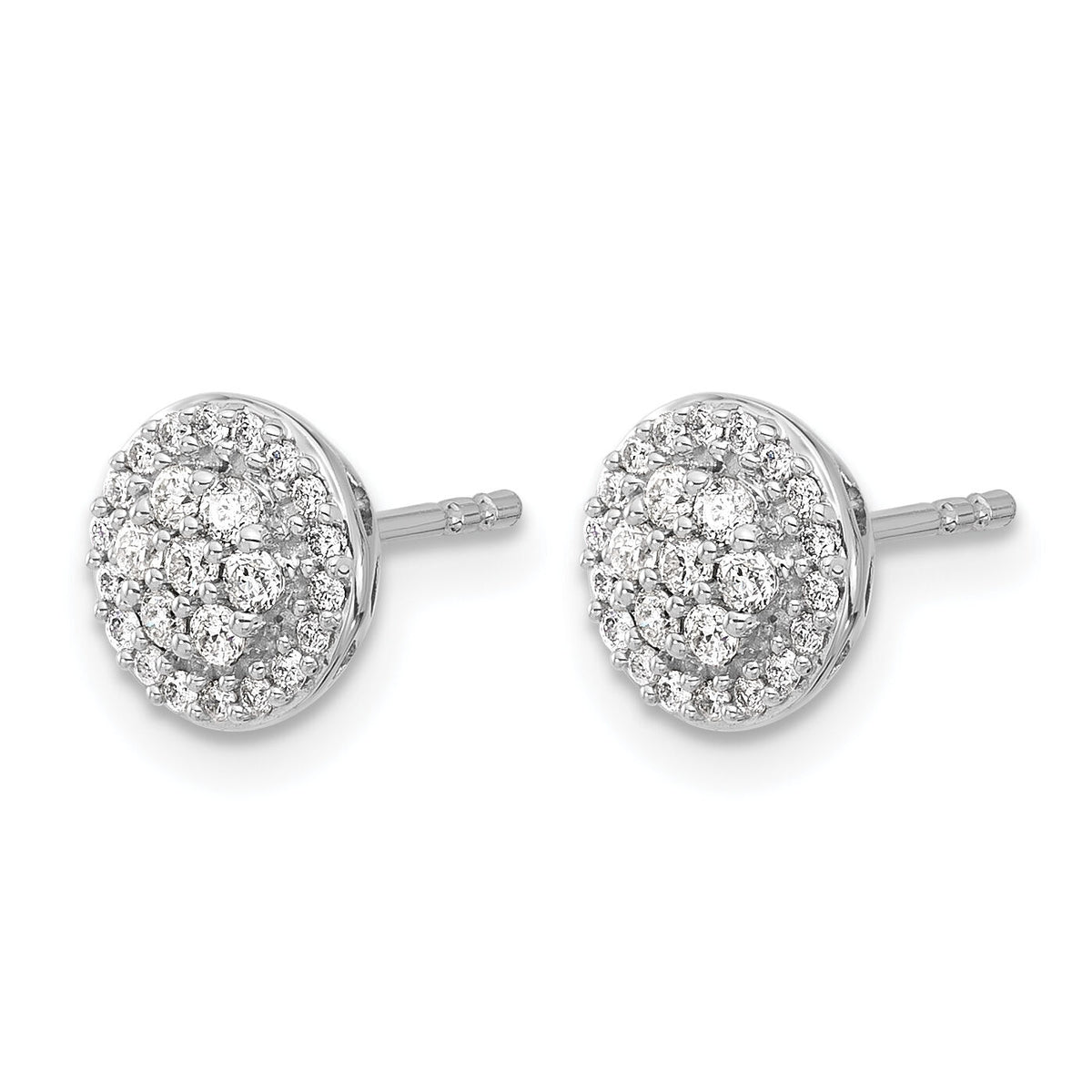 14k White Gold Diamond Cluster Earrings-EM5450-033-WA