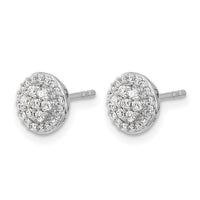 14k White Gold Diamond Cluster Earrings-EM5450-033-WA