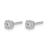 14k White Gold Diamond Cluster Post Earrings-EM5453-016-WA