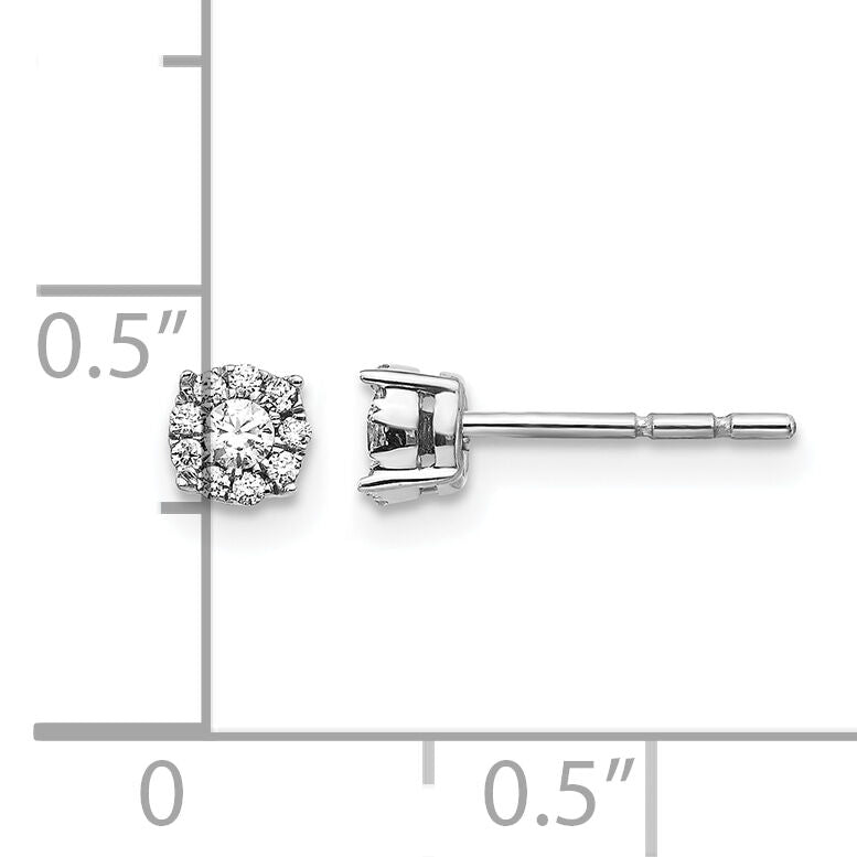 14k White Gold Diamond Cluster Post Earrings-EM5453-016-WA