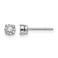 14k White Gold Diamond Cluster Post Earrings-EM5453-016-WA