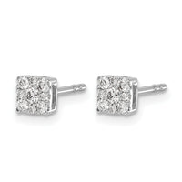 14k White Gold Diamond Cluster Post Earrings-EM5453-025-WA