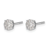 14k White Gold Diamond Cluster Post Earrings-EM5453-033-WA
