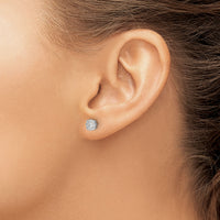 14k White Gold Diamond Cluster Post Earrings-EM5453-033-WA