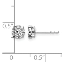 14k White Gold Diamond Cluster Post Earrings-EM5453-033-WA