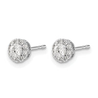 14k White Gold Diamond Cluster Post Earrings-EM5454-033-WA