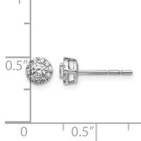14k White Gold Diamond Cluster Post Earrings-EM5454-033-WA