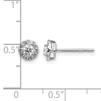 14k White Gold Diamond Cluster Post Earrings-EM5454-050-WA