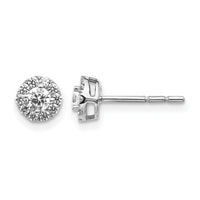 14k White Gold Diamond Cluster Post Earrings-EM5454-050-WA